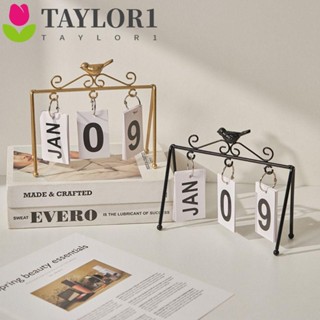 Taylor1 ปฏิทินตั้งโต๊ะ แบบโลหะ รายเดือน สําหรับตกแต่งบ้าน ออฟฟิศ