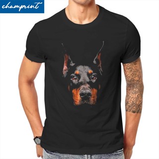 เสื้อยืด คอกลม ผ้าฝ้าย พิมพ์ลาย The Doberman แฟชั่นสําหรับผู้ชาย