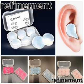 Refinement ที่อุดหู ป้องกันเสียงรบกวน กันเสียงรบกวน สีโปร่งใส สําหรับดําน้ํา 6 ชิ้น