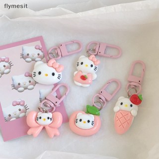 Flymesit พวงกุญแจเรซิ่น จี้การ์ตูนเฮลโลคิตตี้น่ารัก Ch Kawaii อุปกรณ์เสริม สําหรับตกแต่งรถยนต์