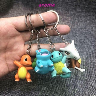 Aroma พวงกุญแจ จี้ตุ๊กตาปิกาจู PVC รูปการ์ตูน Bulbasaur Squirtle เครื่องประดับแฟชั่น