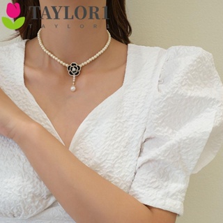 Taylor1 สร้อยคอโซ่ จี้ดอกคามิเลีย ประดับไข่มุก เข้ากับทุกการแต่งกาย แฟชั่นสําหรับผู้หญิง