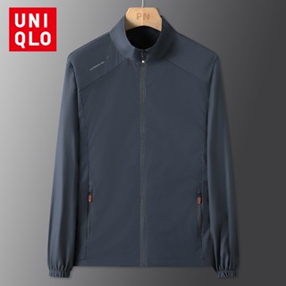 Uniqlo เสื้อแจ็กเก็ตแขนยาว กันแดด ป้องกันรังสียูวี สีพื้น แฟชั่นฤดูร้อน สําหรับผู้ชาย ไซซ์ M-5XL