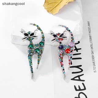 Shakangcool เข็มกลัด รูปแมว ประดับพลอยเทียม สไตล์เรโทร เครื่องประดับ สําหรับผู้หญิง SGL