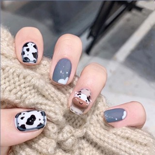 Spot# X023 feedback to old customers fake nail patch detachable fashion little cow wear nail nail patch nail patch 8jj