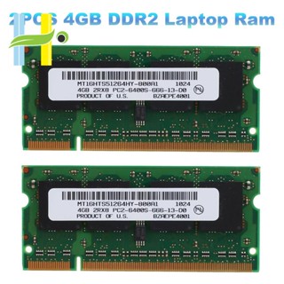 หน่วยความจําแล็ปท็อป DDR2 4GB 800Mhz PC2 6400 SODIMM 2RX8 200 Pins สําหรับ Intel AMD 2 ชิ้น