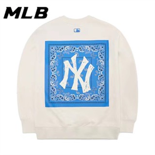 Mlb NY เสื้อกันหนาว คอกลม ผ้าฝ้าย ของแท้ สําหรับคู่รัก