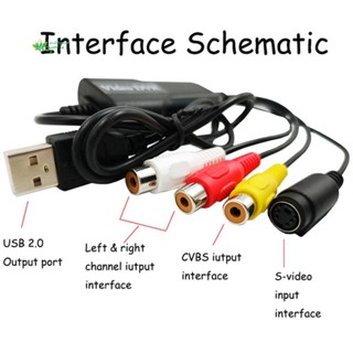 Cvbs ตัวแปลงการ์ดจับภาพวิดีโอ USB 2.0 สําหรับกล้องวิดีโอ คอมพิวเตอร์ DVD