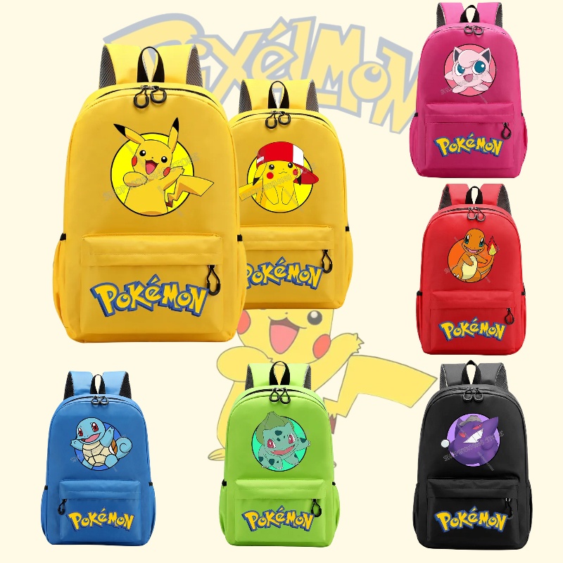 ใหม่ กระเป๋าเป้สะพายหลัง กระเป๋านักเรียน พิมพ์ลาย Pokemon Series Pikachu ขนาดใหญ่ จุของได้เยอะ กันน้ํา เหมาะกับการเดินทาง ใส่คอมพิวเตอร์ได้ สําหรับเด็กผู้ชาย และเด็กผู้หญิง