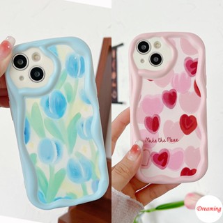 เคสโทรศัพท์มือถือ ขอบโค้ง ลายดอกทิวลิป สีแดง สีฟ้า สําหรับ VIVO Y02T Y02S Y16 Y15S Y17 Y19 Y27 Y22S Y21S Y20S Y35 Y50 Y53S Y51A Y75 Y76 Y91C Y1S Y95