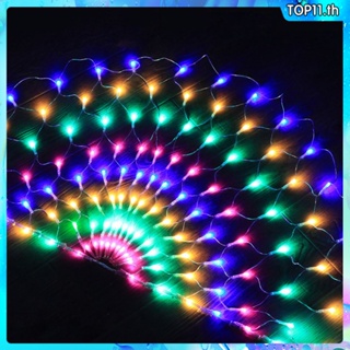 Eu/us Plug 3m 3 Peacock Mesh Net Led String Lights Outdoor Fairy Garland For Wedding Christmas Wedding New Year Party Decoration top111.th