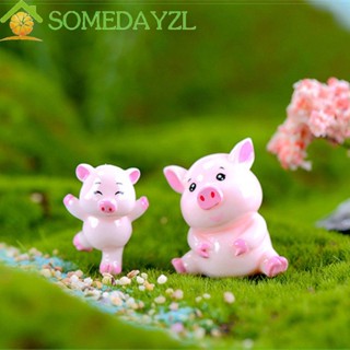 Somedayzl รูปปั้นเรซิ่น รูปครอบครัวหมูน่ารัก สําหรับตกแต่งบ้าน สวน งานฝีมือ 4 ชิ้น