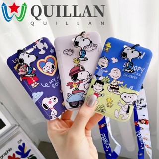 Quillan ที่ใส่บัตร การ์ตูนนักเรียนหญิง มิกกี้ บัตรธนาคาร อาหาร การ์ด หมีพูห์ สนูปปี้ เชือกเส้นเล็ก