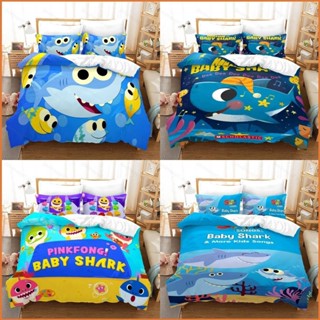 Fb Shark Baby 3in1 ชุดเครื่องนอน ผ้าปูที่นอน ผ้าห่ม ปลอกหมอน ห้องนอน หอพัก ซักทําความสะอาดได้