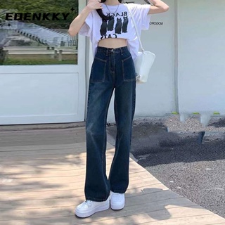 EOENKKY  กางเกงขายาว กางเกงยีสน์ผู้หญิง ทรงหลวม ๆ ตรง Retro Hip Hop Pants 2023 NEW Style  High quality Trendy ทันสมัย ทันสมัย A97L3J2 36Z230909