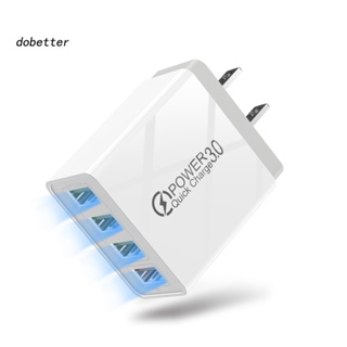 &lt;Dobetter&gt; อะแดปเตอร์ชาร์จ USB 4 พอร์ต 48W QC 30 ปลั๊ก EU US สําหรับ iPhone