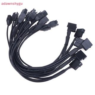 Adagu สายเคเบิลต่อขยายพัดลม 4 Pin PWM 1 เป็น 1 2 3 4 5 6 ทาง PWM สีดํา