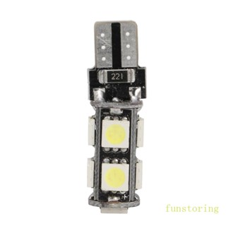 Fun หลอดไฟหน้า LED สีขาว DC12V T10 W5W 5050 9-SMD