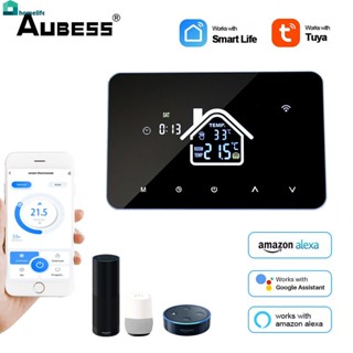 Aubess Tuya WiFi สมาร์ทเทอร์โม,ไฟฟ้าชั้นความร้อนน้ำ/ก๊าซหม้อไอน้ำอุณหภูมิควบคุมระยะไกลสำหรับ Google Home, Alexa Home home