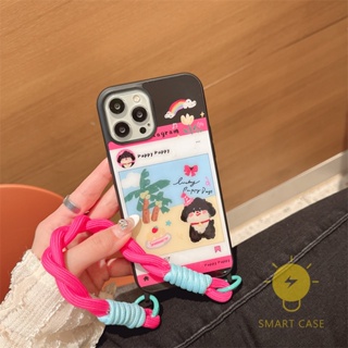 For เคสไอโฟน 14 Pro Max [INS Puppy Coconut Strap] เคส Phone Case For iPhone 14 Pro Max 13 12 11 For เคสไอโฟน11 Ins Korean Style Retro Classic Couple Shockproof Protective TPU Cover Shell