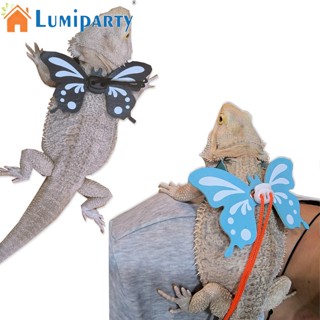 Lumiparty สายจูงหนังจิ้งจก รูปผีเสื้อ ทนทาน 3 ขนาด สําหรับฝึกสัตว์เลี้ยง