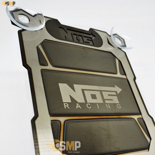 กรอบป้ายทะเบียน พรบ. ไทเทงานไดร์แท้ ที่ติดพรบ. หน้ารถ NOS RACING - &gt;&gt; สีดำ - เงิน Laser Cut &lt;&lt;