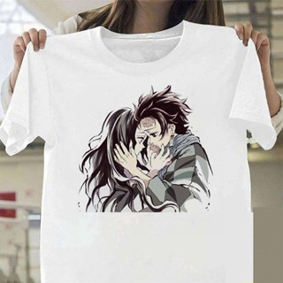 Demon Slayer Kamado Tanjirou Kamado Nezuko Tshirt Summer Fashion Womens Casual Short Sleeves T-shirts Female Print_03