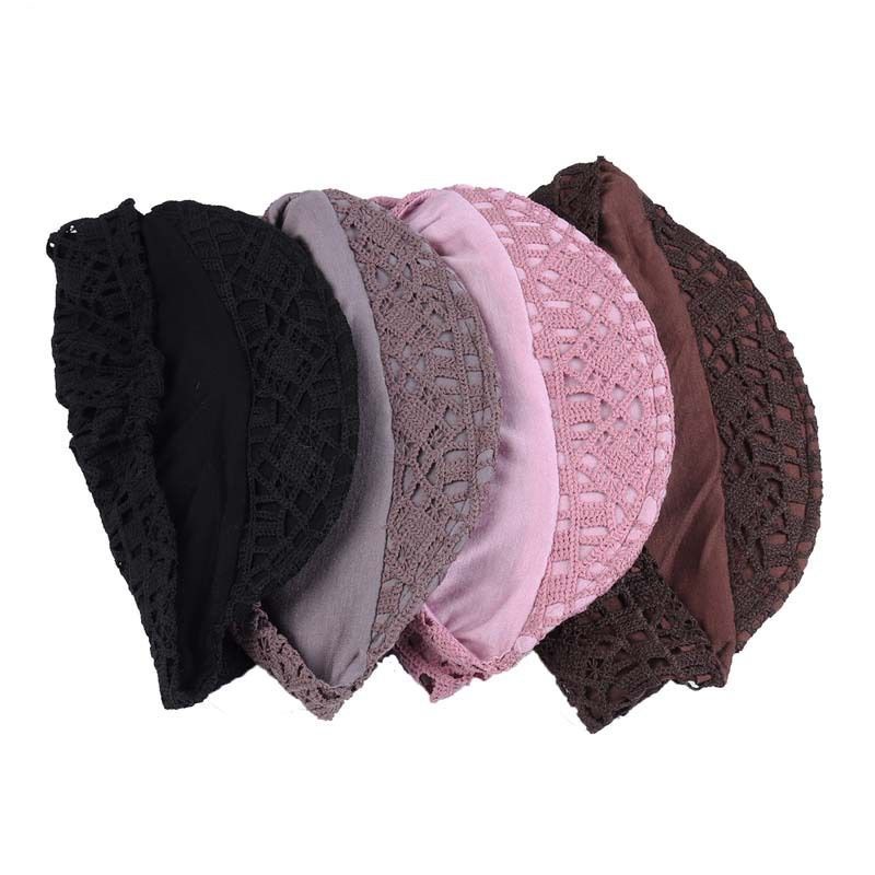 ฤดูใบไม้ผลิฤดูร้อน Double-Layer Hollow ดอกไม้ Soft-Brimed Peaked หมวกฤดูใบไม้ผลิฤดูใบไม้ร่วงหัวใหญ่เส้นรอบวง Pield HEAD หมวกหัวล้านฝาครอบผมสีขาวหมวกผู้หญิง ราคา ถูกที่สุด ดีลบีเคเค แกลเลอรีภาพที่ 6