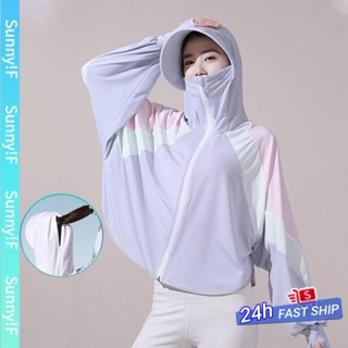 Golovejoy เสื้อโค้ทกันแดด ผ้าเรยอน แบบบาง ป้องกันรังสีอัลตราไวโอเลต เข้าได้กับทุกชุด แฟชั่นฤดูร้อน สําหรับสตรี