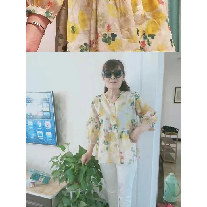 เสื้อครอปแขนตุ๊กตาลายดอกไม้ thumbnail 6