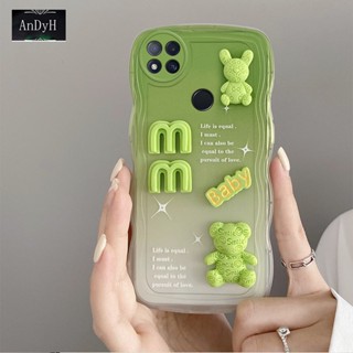 Andyh เคสโทรศัพท์ ลายตัวอักษร หมี 3D ป้องกันกล้อง สําหรับ Xiaomi Redmi 9C 10A