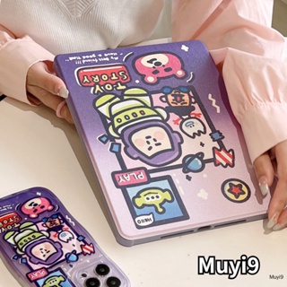 เคส ลายการ์ตูนน่ารัก สีม่วง สําหรับ IPad10.2 10.5 2022 Ipad10Th 360° เคสแท็บเล็ต กันกระแทก พร้อมขาตั้ง สําหรับ Ipad Air Air4 5 Pro11 Gen5 Mini6