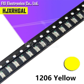 ไดโอดไฟ LED 1206 SMD สีเหลือง ขายดี 100 ชิ้น