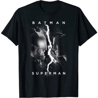 เสื้อยืดแขนสั้น ผ้าฝ้าย 100% พิมพ์ลายแบทแมน v Superman Face To Face พรีเมี่ยม แบบหนา นําเข้า สําหรับผู้ใหญ่ ผู้ชาย และผู