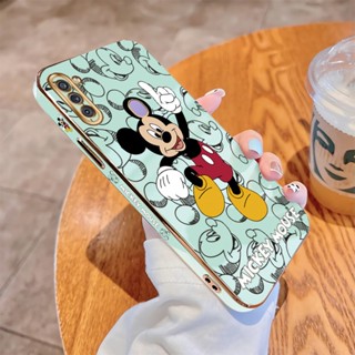 เคสโทรศัพท์มือถือ แบบนิ่ม ลายการ์ตูนมิกกี้ เมาส์ ขอบสี่เหลี่ยม หรูหรา สําหรับ Samsung Galaxy M11 M12 M21 M3OS M31 M32 M51 M62 F62 M23 M33 M53 5G