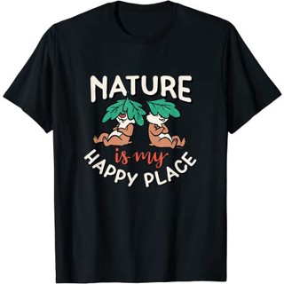 เสื้อยืดแขนสั้น ผ้าฝ้าย 100% พิมพ์ลายดิสนีย์ ChipN Dale Nature Is My Happy Place แฟชั่นสําหรับเด็ก และผู้ใหญ่