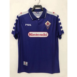 เสื้อกีฬาแขนสั้น ลายทีมชาติฟุตบอล Fiorentina 1998 ชุดเหย้า สไตล์เรโทร