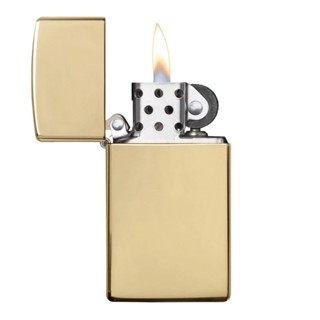 ไฟฟู่ Zippo ไฟแช็กรุ่น 1654B High Polish Brass Slim ของแท้ รับประกันตลอดชีวิต นำเข้าและจำหน่ายโดยตัวแทนจำหน่าย