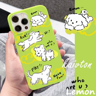 [Lemon] เคสโทรศัพท์มือถือนิ่ม เรืองแสง ลายกราฟฟิตี้สุนัข สีเขียววาว สําหรับ iPhone 14 14pro 14promax 7 8 7plus 8plus 11 12 X XS XR XSMAX 11pro 12pro 11promax 12promax 13 13promax 13promax