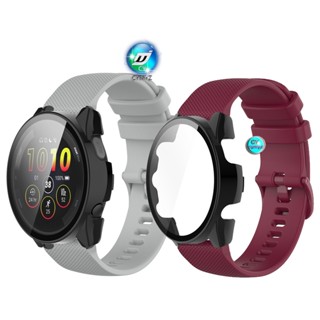 สาย Garmin Forerunner 265 265S สาย สายรัด สายนาฬิกาสายซิลิโคน Garmin Forerunner 265 265S music สายรัด เคส Garmin Forerunner 265 265S เคส เคสป้องกันรอบด้าน 360° เคสแบบเต็มจอ เคส