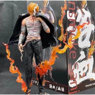 ฟิกเกอร์ One Piece Sanji Black Leg 28 ซม. ขนาดใหญ่ (ได้รับบาดเจ็บหลังต่อสู้ Ver.) ฟิกเกอร์หมวกฟางโจรสลัด Vinsmoke Sanji Wano Country Sanji