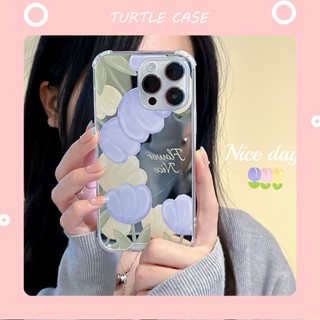 [พร้อมส่ง] เคสป้องกันโทรศัพท์มือถือกระจก ลายดอกไม้ สําหรับ Apple iPhone 14 13 12 11 PROMAX XS XR XSMAX SE2020 6 7 8PLUS MINI