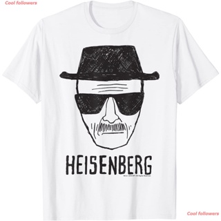 เสื้อยืดผ้าฝ้ายพิมพ์ลาย【hot tshirts】Cool followers เสื้อคู่ชายหญิง Breaking Bad Heisenberg Head Shot Sketch T-Shirt เสื้