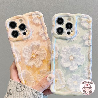 เคส TPU นิ่ม ปิดด้านหลัง ลายภาพวาดสีน้ํามัน รูปดอกลาเวนเดอร์ สีม่วง หรูหรา กันเหงื่อ สําหรับ IP 14 Pro Max IP 11 IP 12 11 Pro Max X XS