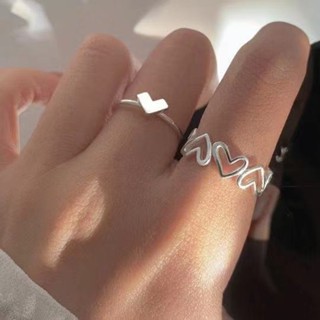 Hollow Love Ring Womens Open Ring Niche Design Sense Ins Internet Celebrity Trendy Womens Index Finger Personalized Fashion Ring