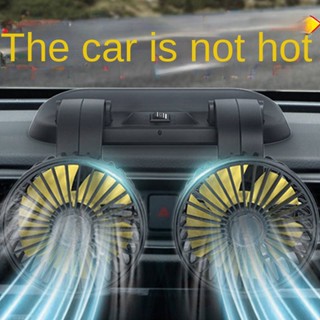 Car Fan 12V 24V Car USB Single Double Head Large Truck Car Refrigeration Powerful Wind Household Fan 2j1R