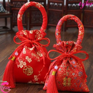 Tyler กระเป๋าถือกระเป๋าหูรูดสไตล์จีนสีแดงสร้างสรรค์สําหรับเจ…
