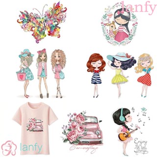 lanfy ตัวรีดติดเสื้อ ลายการ์ตูนสุดน่ารัก สำหรับการตกแต่งเสื้อผ้า