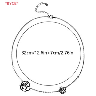 Byce&gt; เกาหลี ดอกคามิเลีย สร้อยคอโกธิค สีดํา กุหลาบ สร้อยคอสั้น โซ่คอ โช้คเกอร์ คอ ปาร์ตี้ สุนทรีย์ เครื่องประดับ ของขวัญ ใหม่