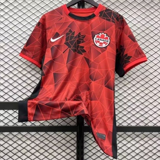 เสื้อกีฬาแขนสั้น ลายทีมชาติฟุตบอล Canada 23-24 ทีมเหย้า ไซซ์ S - XXL ชุดเหย้า สําหรับผู้ชาย